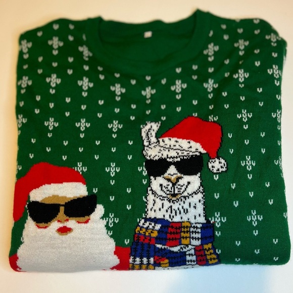 Ugly christmas sweater santa and llama size large - Picture 4 of 8